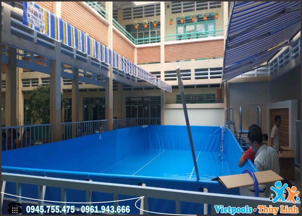 Bể Bơi Di Động Kết Hợp Nhà Hơi Trượt Nước Tại Bình Thuận