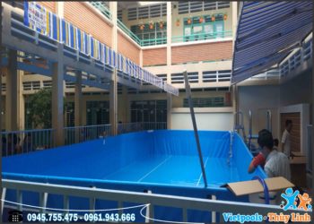 Bể bơi di động lắp ghép thông minh dạy bơi