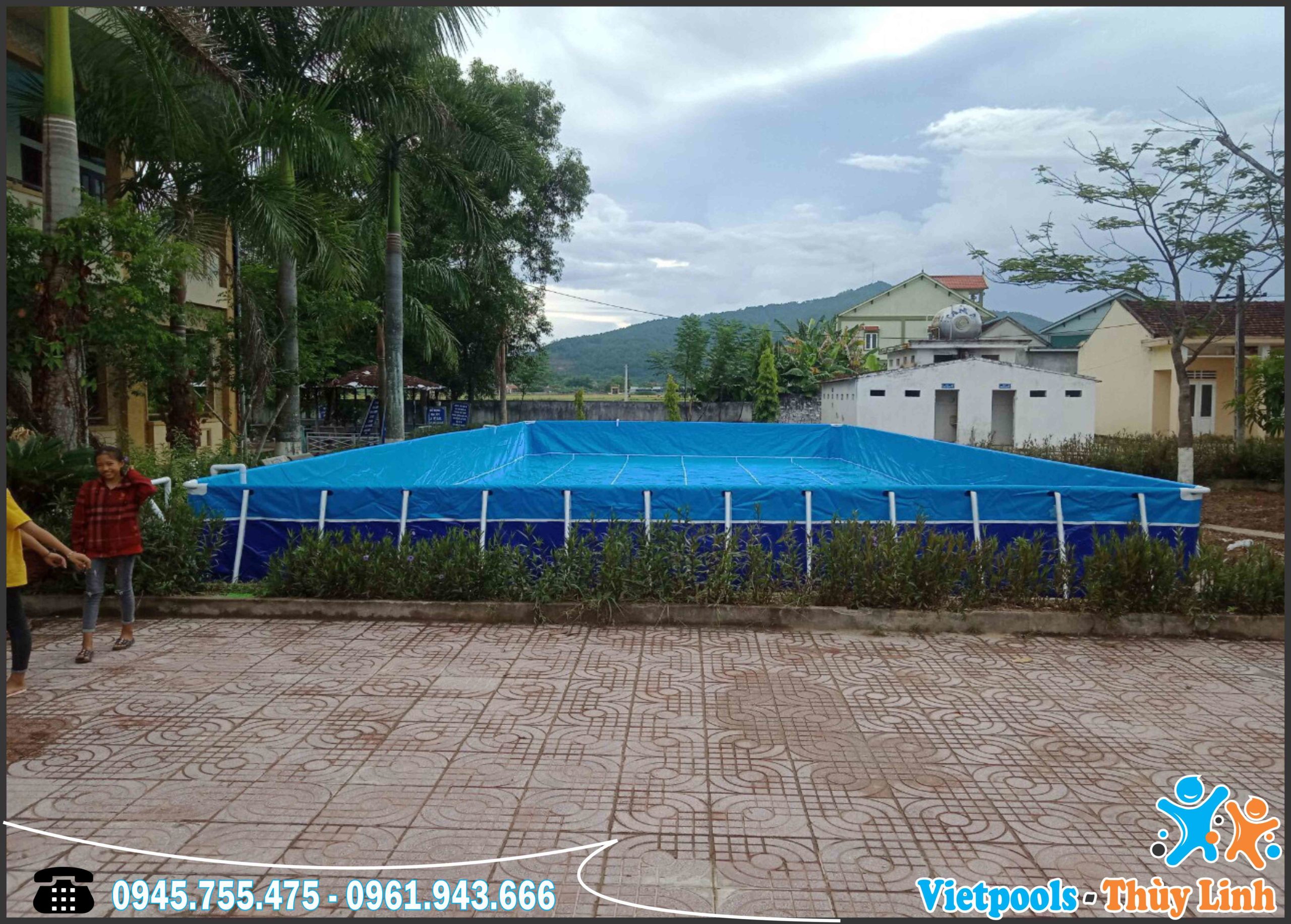 Bể Bơi Khung Kim Loại Tại Trường Học KT 15.6mx24.6m - 2020 4