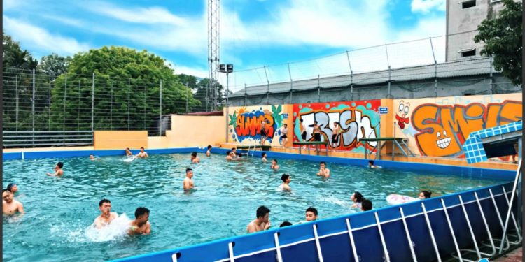 Bể bơi di động lắp ghép thông minh dạy bơi