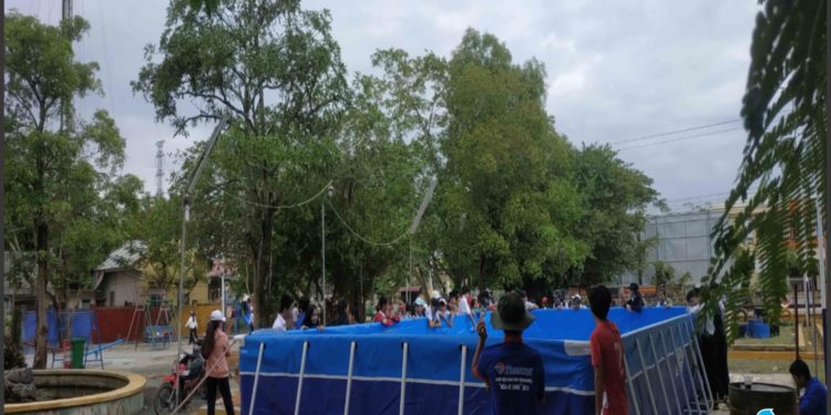 Bể bơi di động lắp ghép thông minh dạy bơi