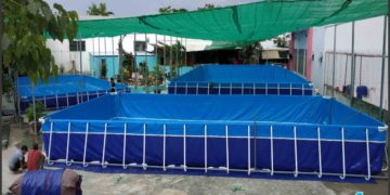 Bể bơi di động lắp ghép thông minh dạy bơi