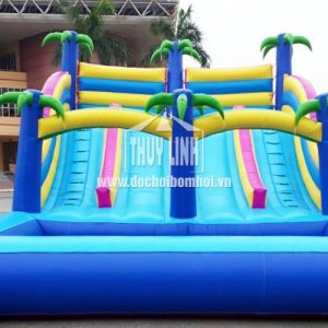 nhà phao trượt nước bể bơi